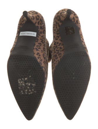 Sarah Flint Leather Animal Print Sock Boots