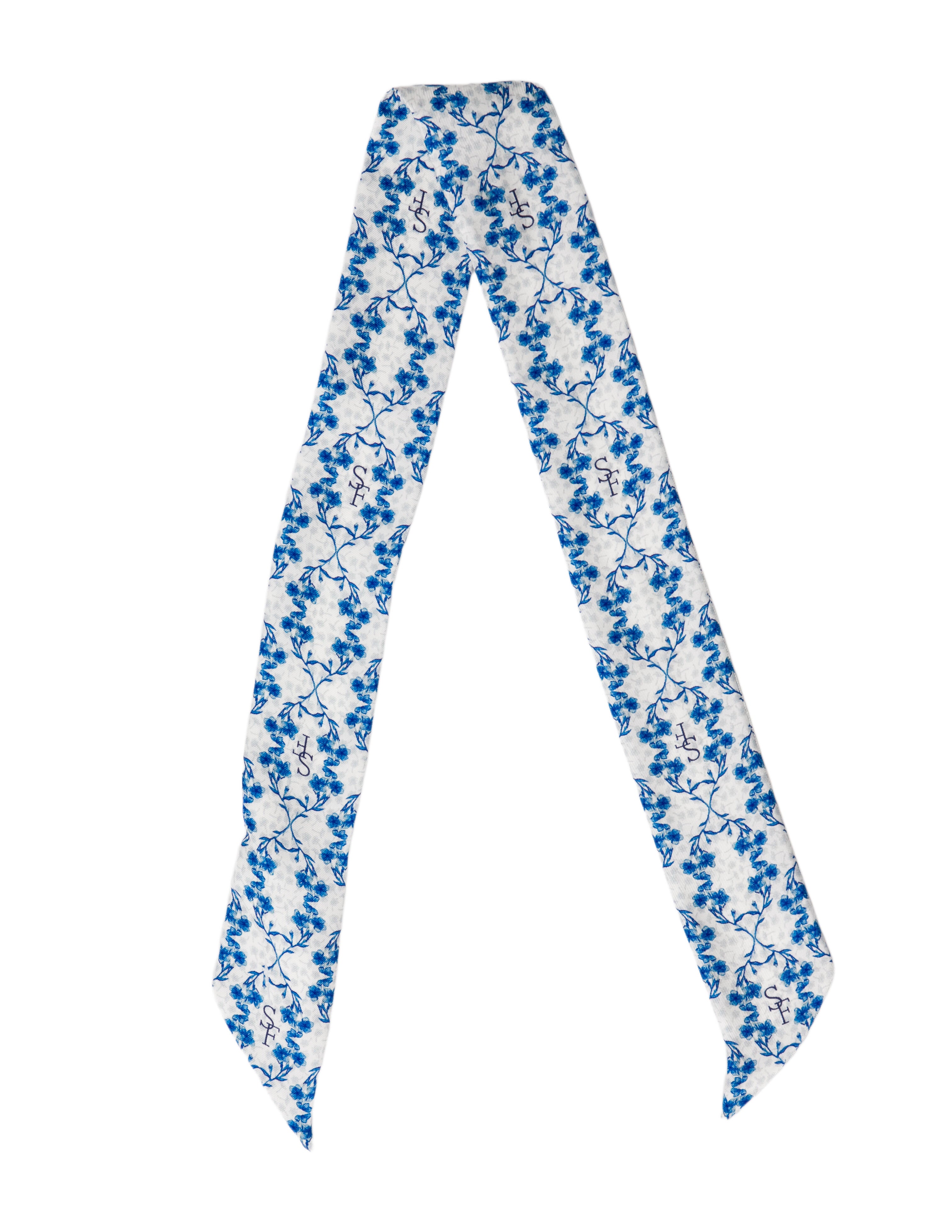 Sarah Flint Silk Floral Print Scarf