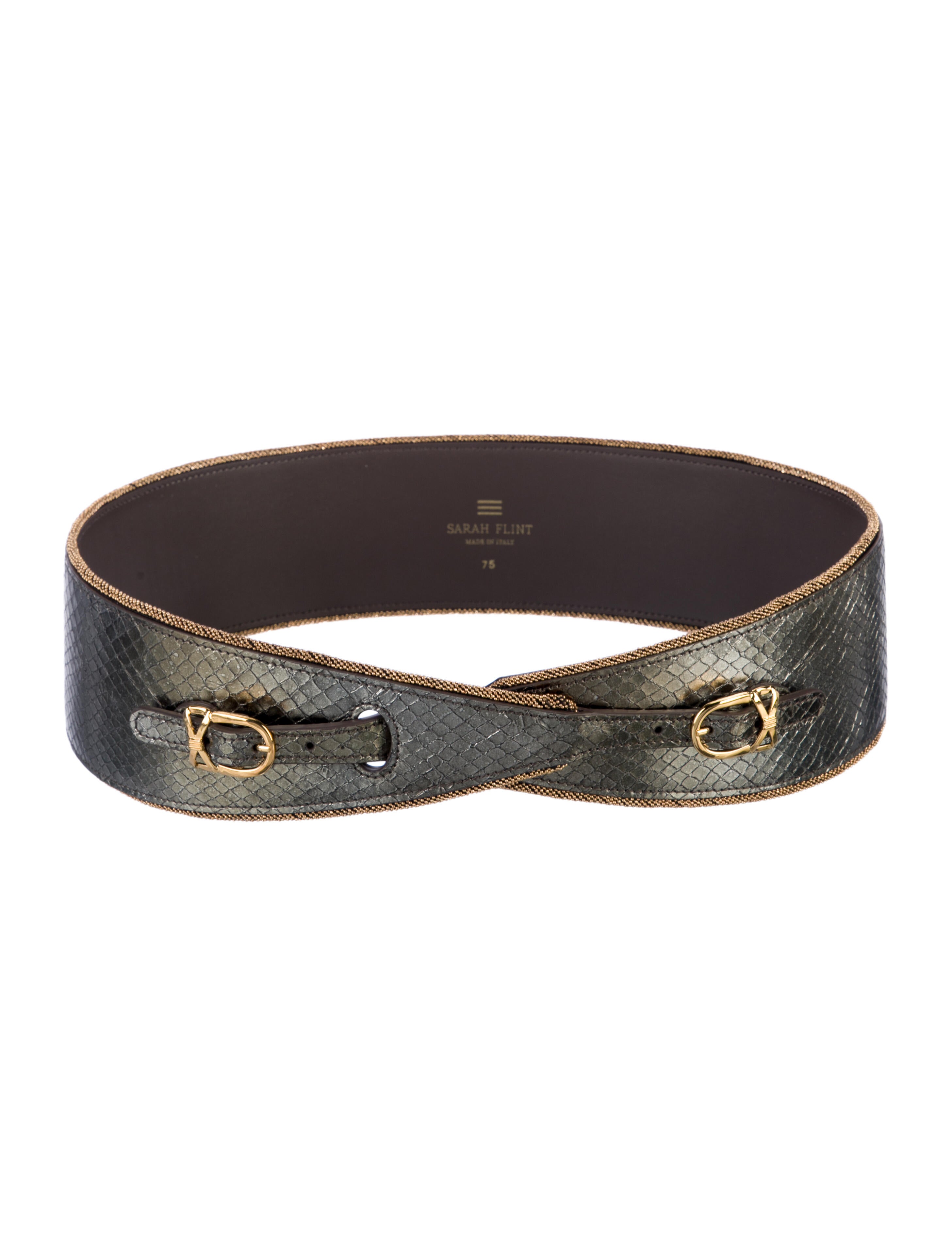 Sarah Flint Wide Snakeskin Waist Belt w/ Tags