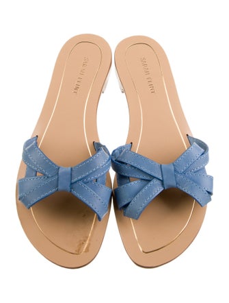 Sarah Flint Leather Bow Accents Slides