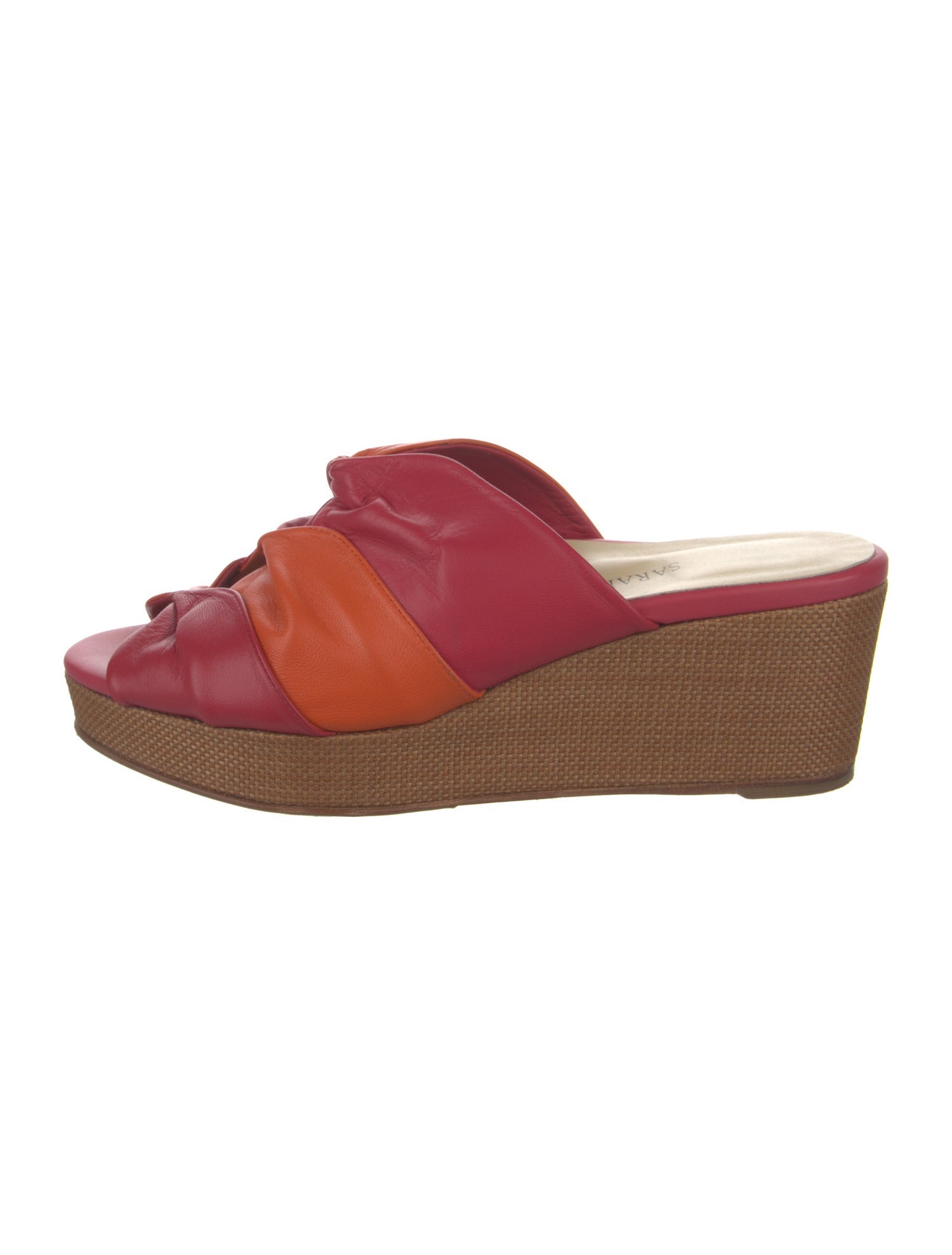 Sarah Flint Leather Colorblock Pattern Espadrilles