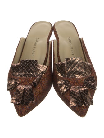 Sarah Flint Printed Bow Accents Mules