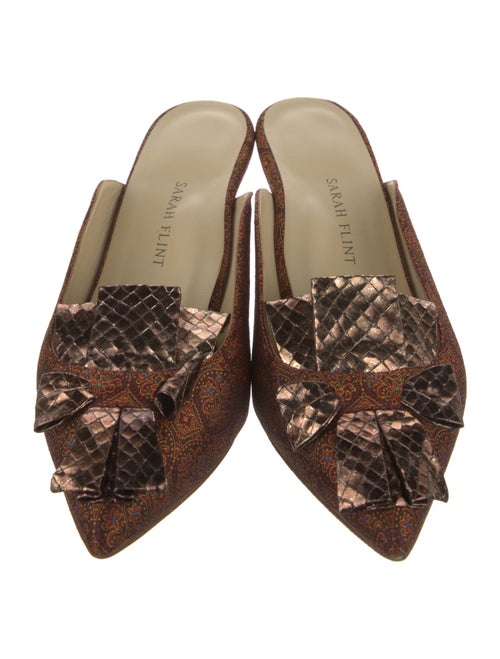 Sarah Flint Printed Bow Accents Mules