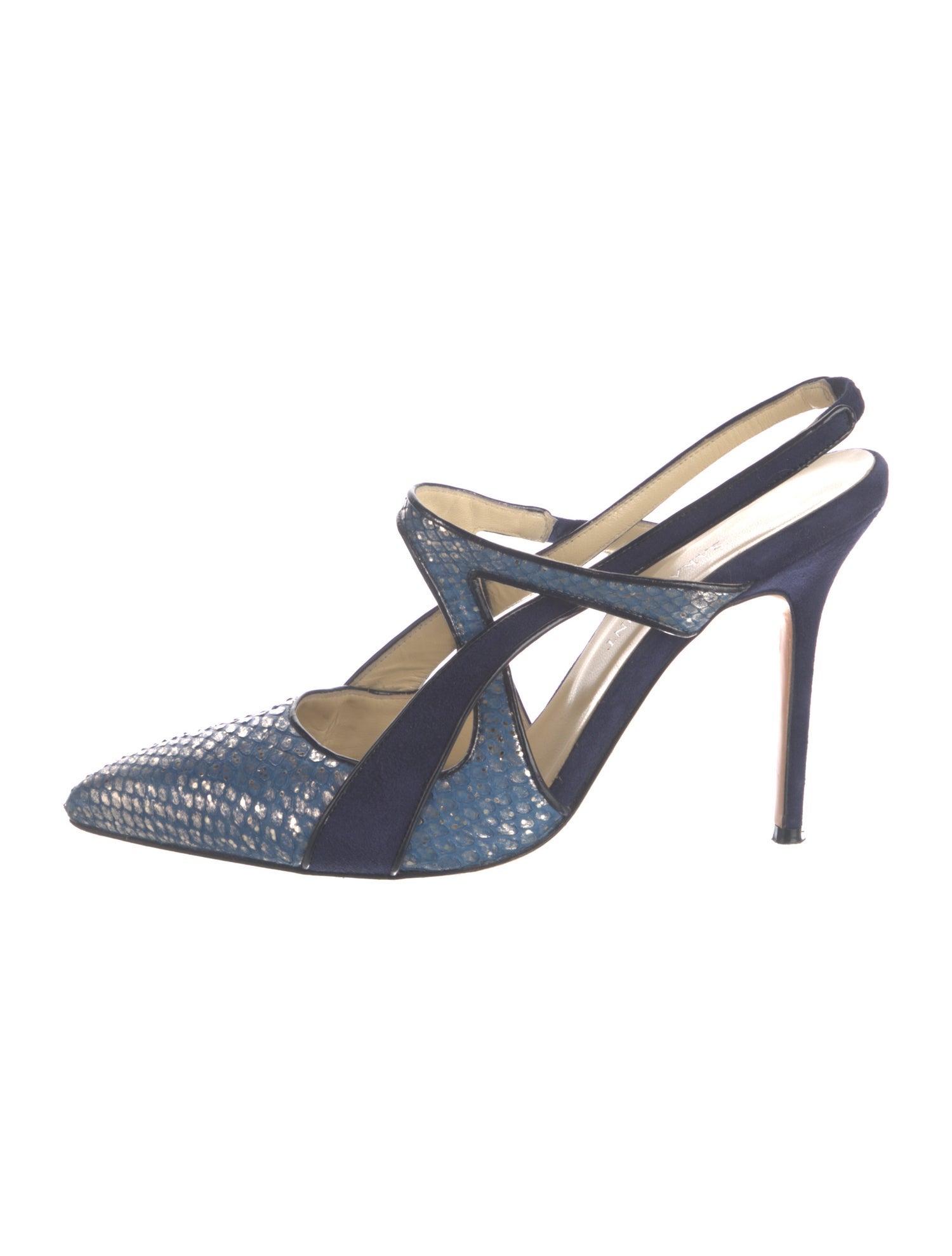 Sarah Flint Suede Printed Slingback Pumps