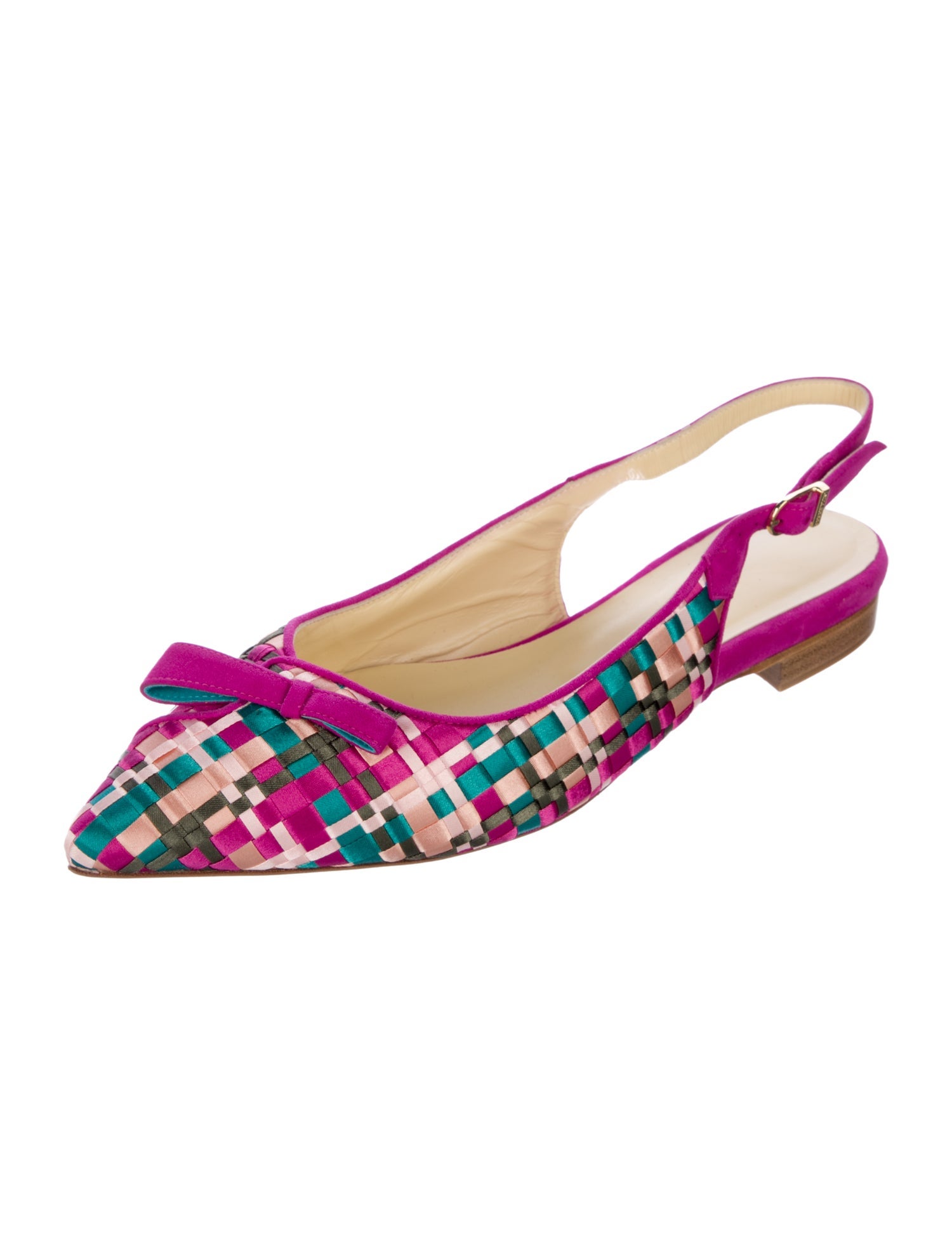Sarah Flint Printed Bow Accents Slingback Flats