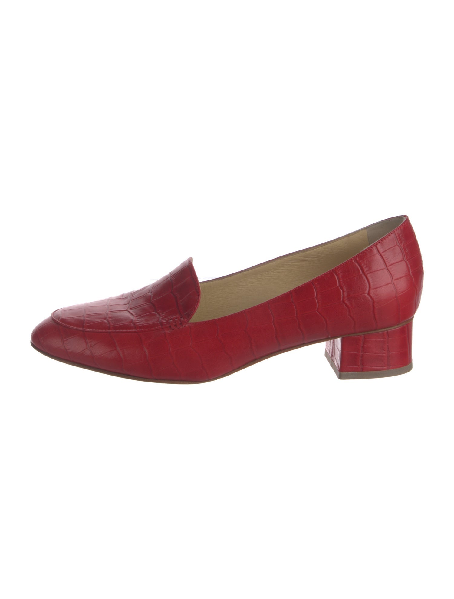 Sarah Flint Embossed Leather Loafers