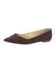 Sarah Flint Suede Bow Accents Ballet Flats