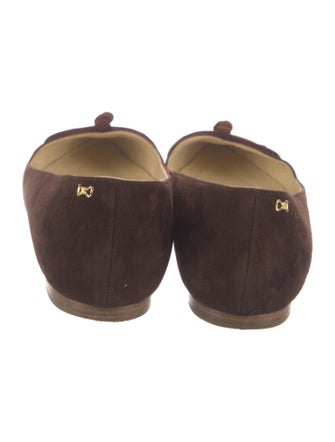 Sarah Flint Suede Bow Accents Ballet Flats