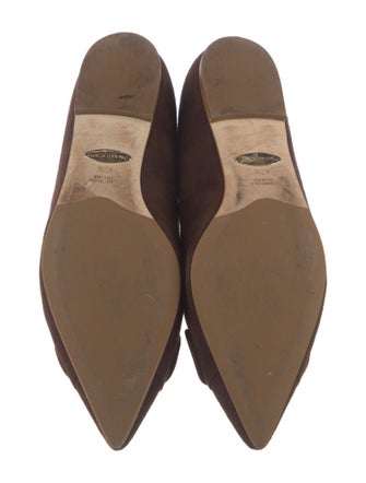 Sarah Flint Suede Bow Accents Ballet Flats