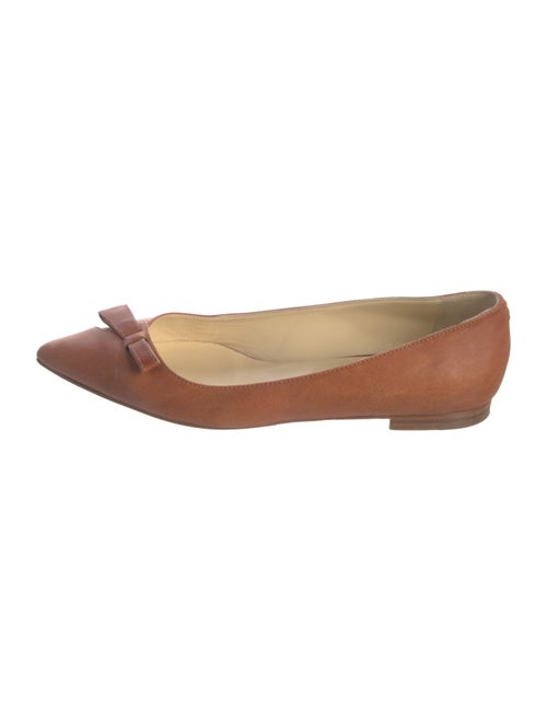 Sarah Flint Leather Bow Accents Ballet Flats