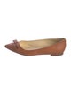 Sarah Flint Leather Bow Accents Ballet Flats