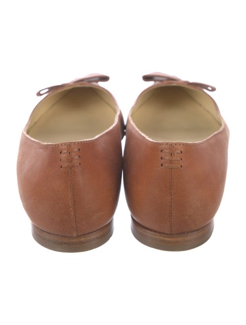 Sarah Flint Leather Bow Accents Ballet Flats