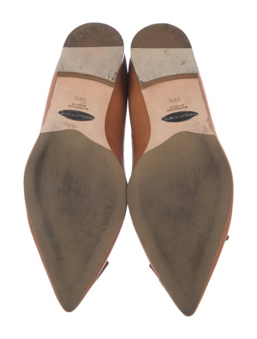 Sarah Flint Leather Bow Accents Ballet Flats