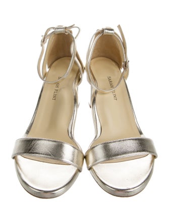 Sarah Flint Leather Cutout Accent Sandals