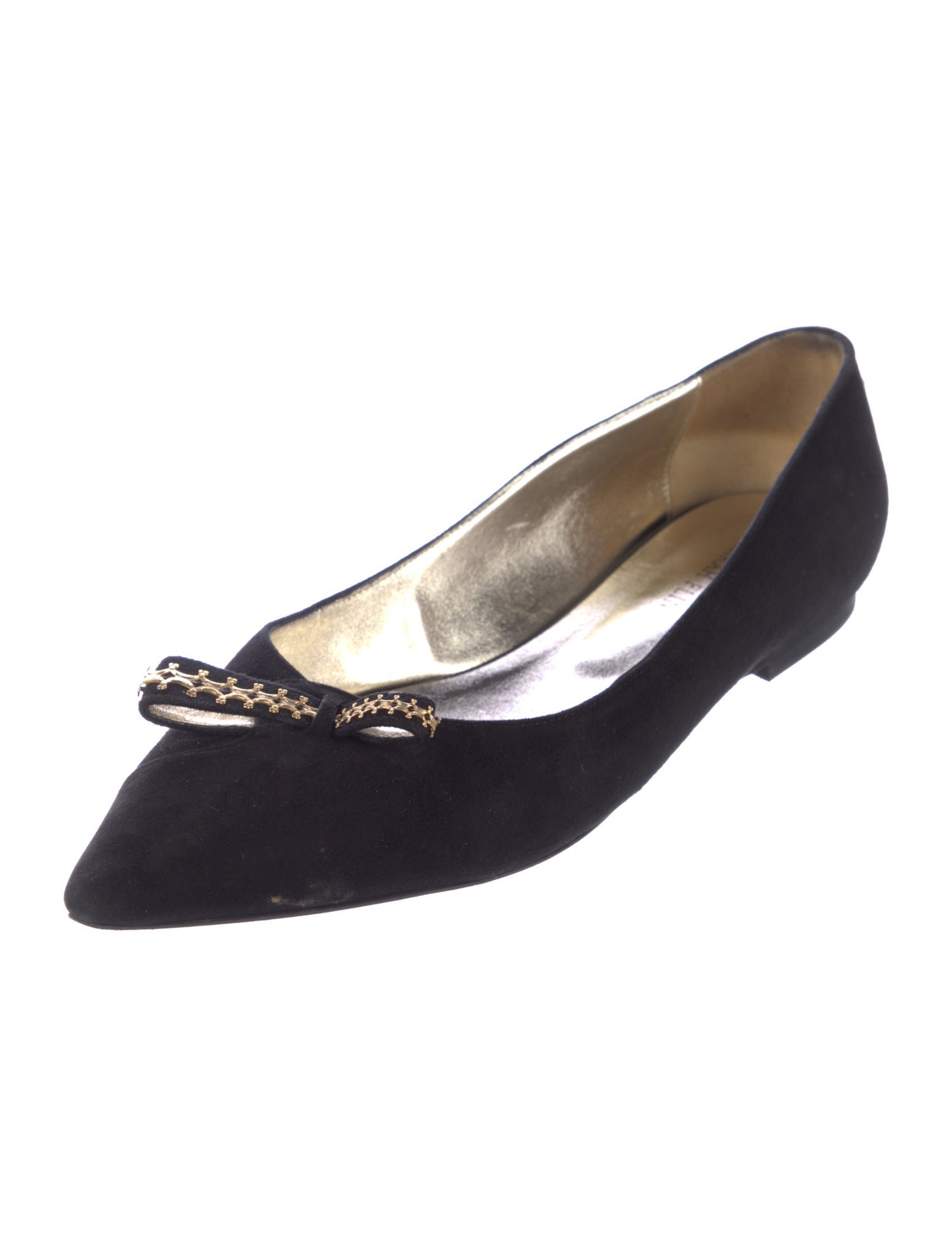 Sarah Flint Suede Bow Accents Flats