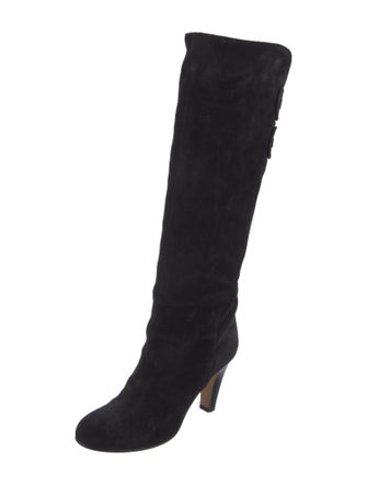 Sarah Flint Suede Bow Accents Boots