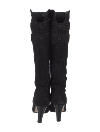 Sarah Flint Suede Bow Accents Boots