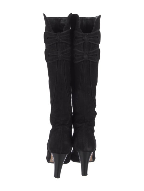 Sarah Flint Suede Bow Accents Boots