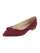 Sarah Flint Suede Bow Accents Ballet Flats
