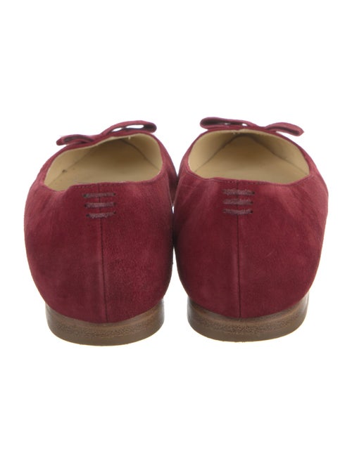 Sarah Flint Suede Bow Accents Ballet Flats