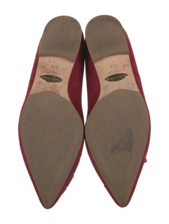 Sarah Flint Suede Bow Accents Ballet Flats