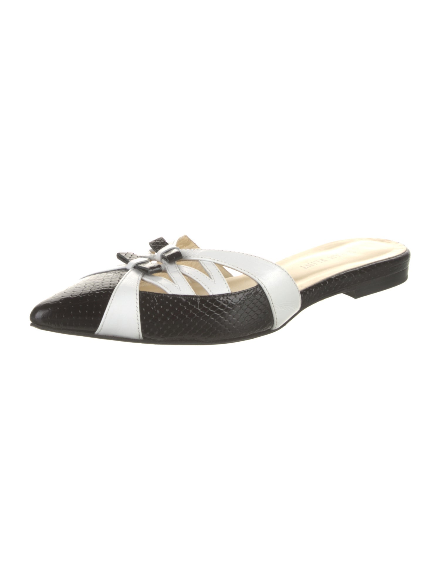 Sarah Flint Leather Colorblock Pattern Mules