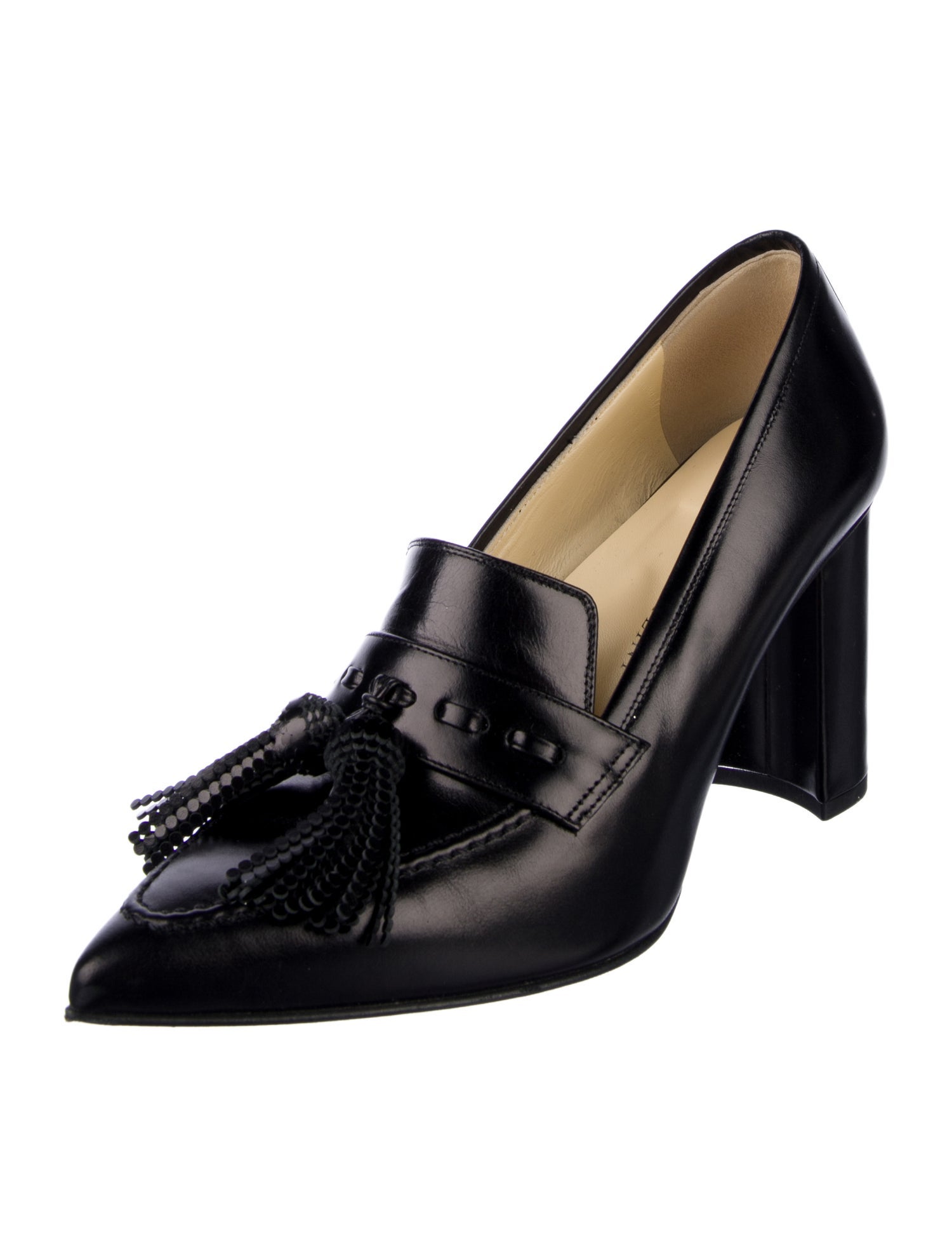 Sarah Flint Leather Tassel Accents Pumps