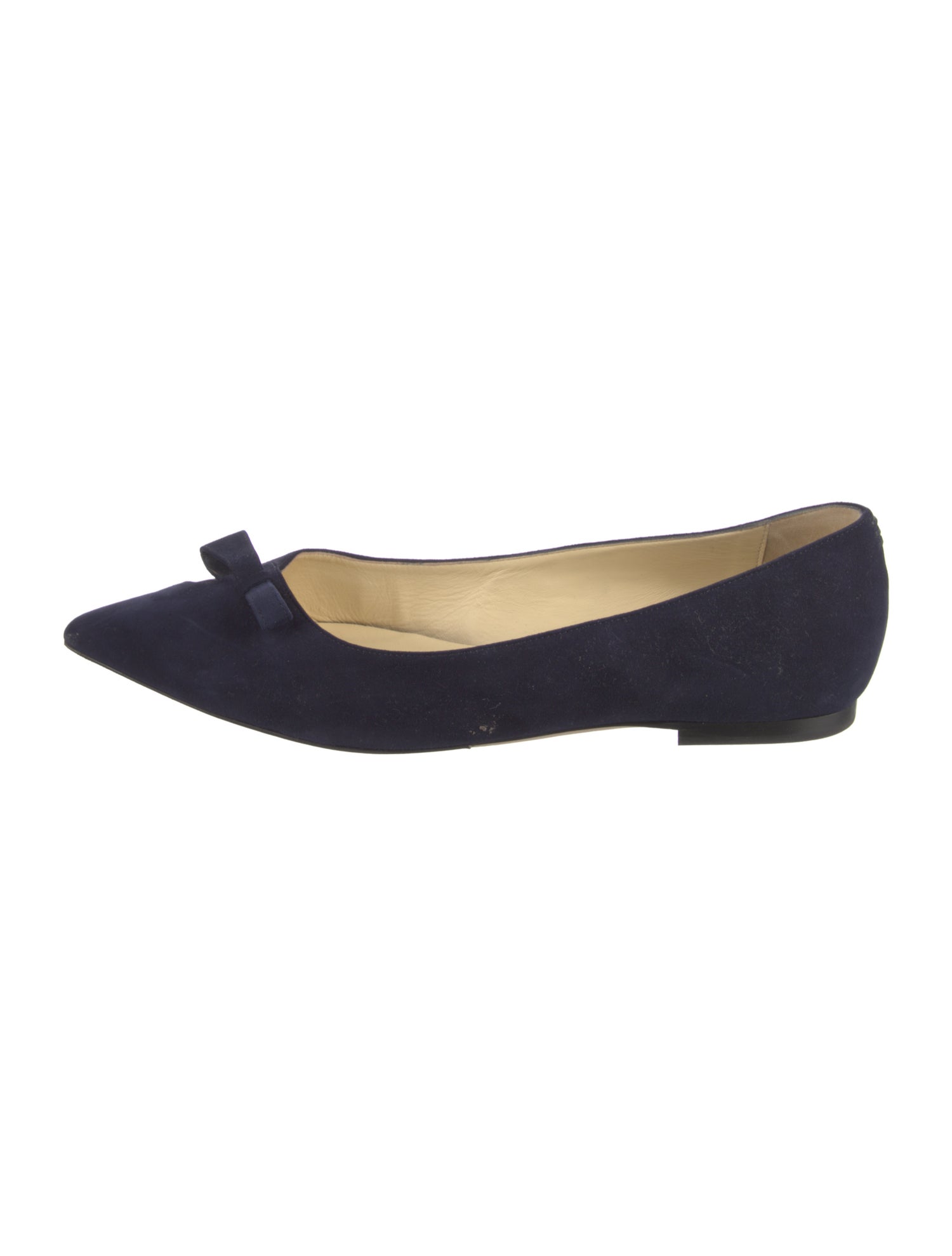 Sarah Flint Suede Bow Accents Ballet Flats