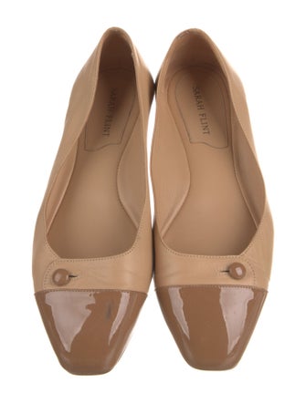 Sarah Flint Leather Colorblock Pattern Ballet Flats