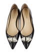 Sarah Flint Patent Leather Bow Accents Ballet Flats