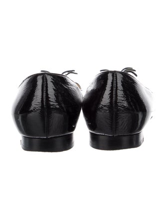 Sarah Flint Patent Leather Bow Accents Ballet Flats