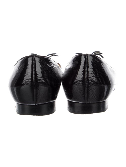 Sarah Flint Patent Leather Bow Accents Ballet Flats