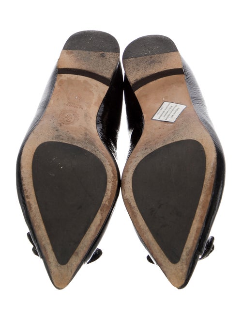 Sarah Flint Patent Leather Bow Accents Ballet Flats