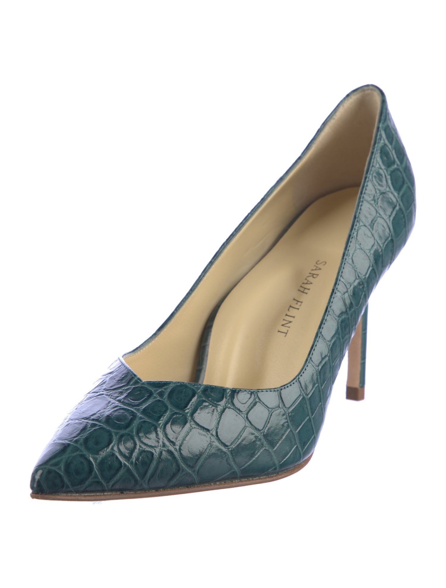 Sarah Flint Embossed Leather Pumps