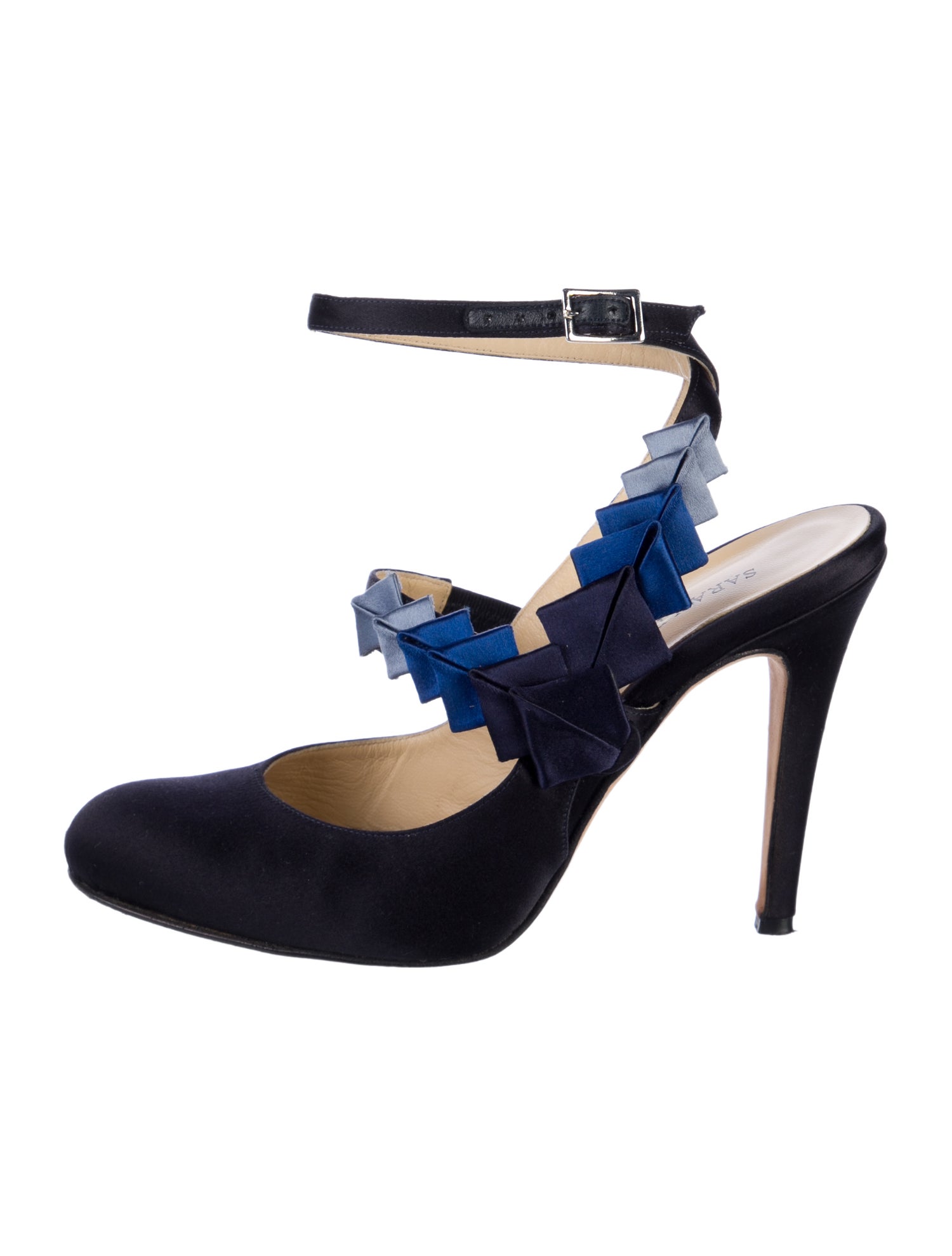 Sarah Flint Suede Patterned Slingback Pumps