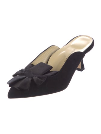 Sarah Flint Suede Bow Accents Mules