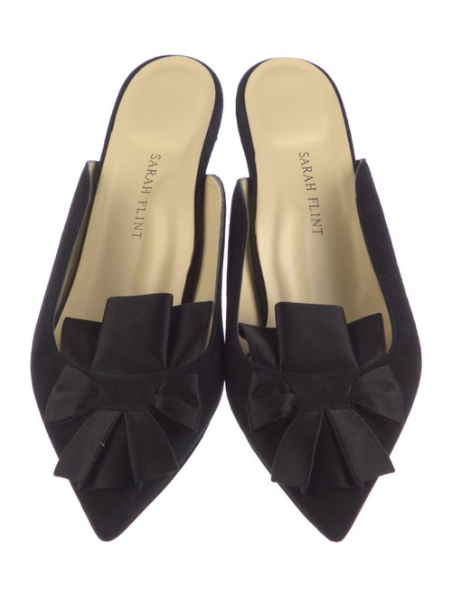 Sarah Flint Suede Bow Accents Mules
