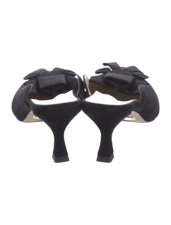 Sarah Flint Suede Bow Accents Mules
