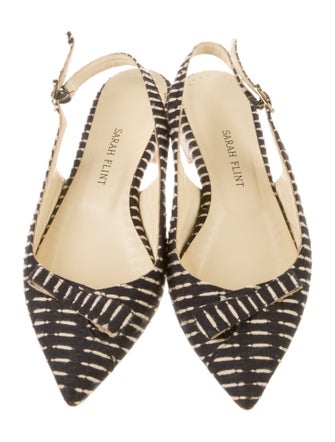 Sarah Flint Canvas Animal Print Slingback Flats