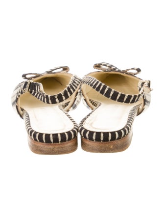 Sarah Flint Canvas Animal Print Slingback Flats