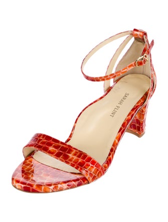 Sarah Flint Leather Animal Print Sandals