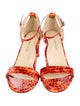 Sarah Flint Leather Animal Print Sandals