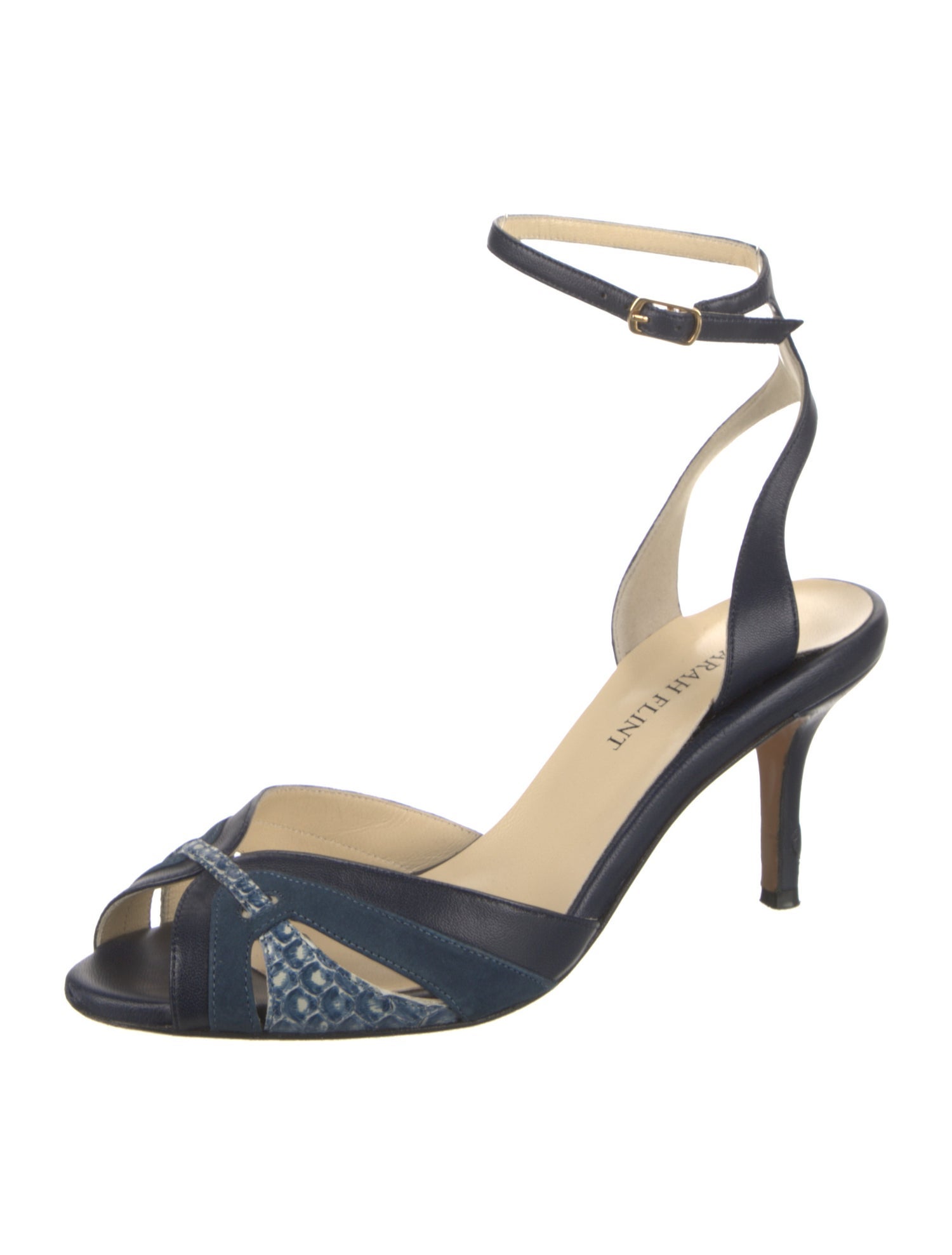 Sarah Flint Leather Animal Print Sandals