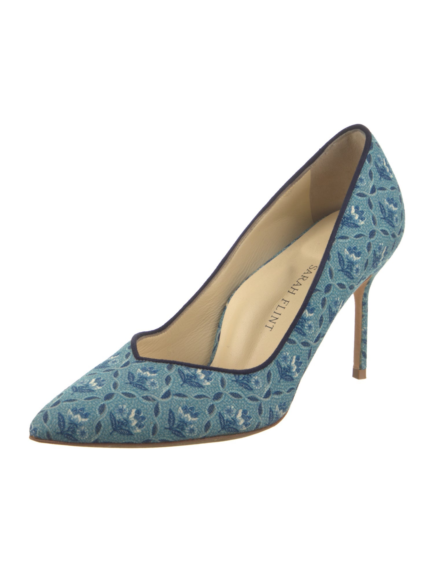 Sarah Flint Canvas Floral Print Pumps