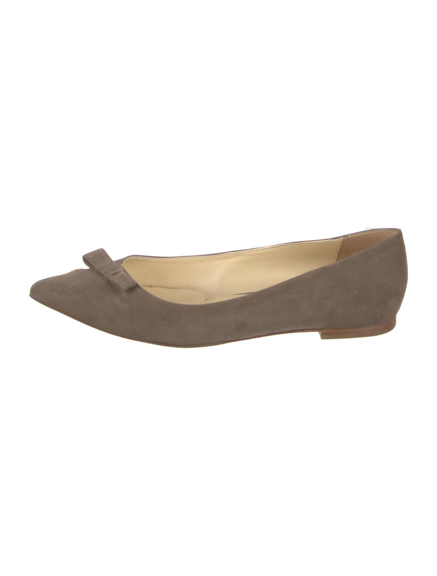 Sarah Flint Suede Bow Accents Ballet Flats