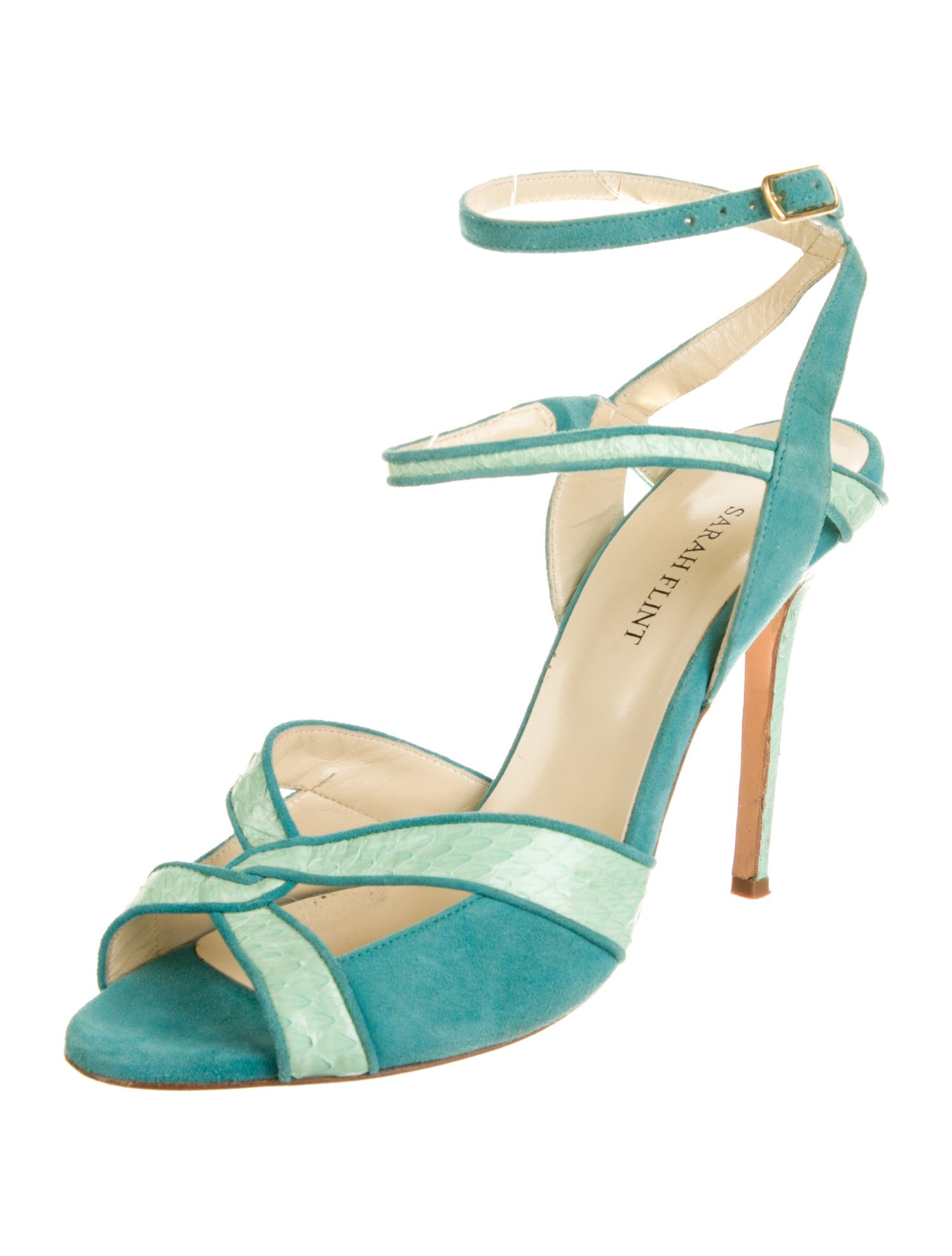 Sarah Flint Suede Animal Print Sandals