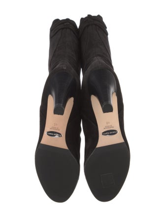 Sarah Flint Suede Bow Accents Boots