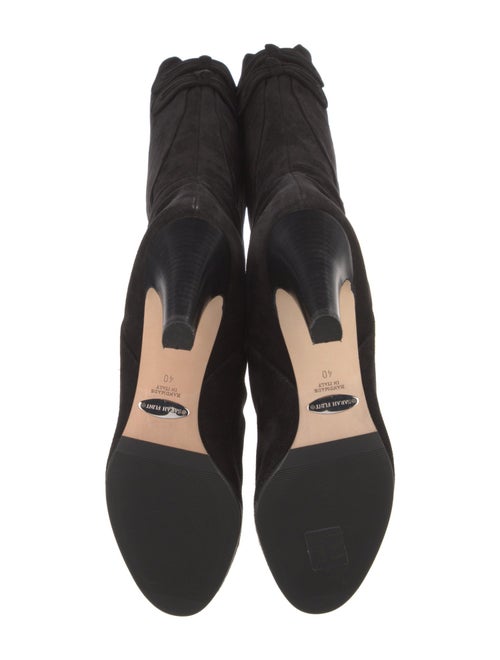 Sarah Flint Suede Bow Accents Boots