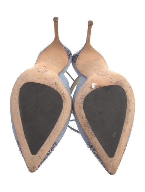 Sarah Flint Suede Animal Print T-Strap Pumps