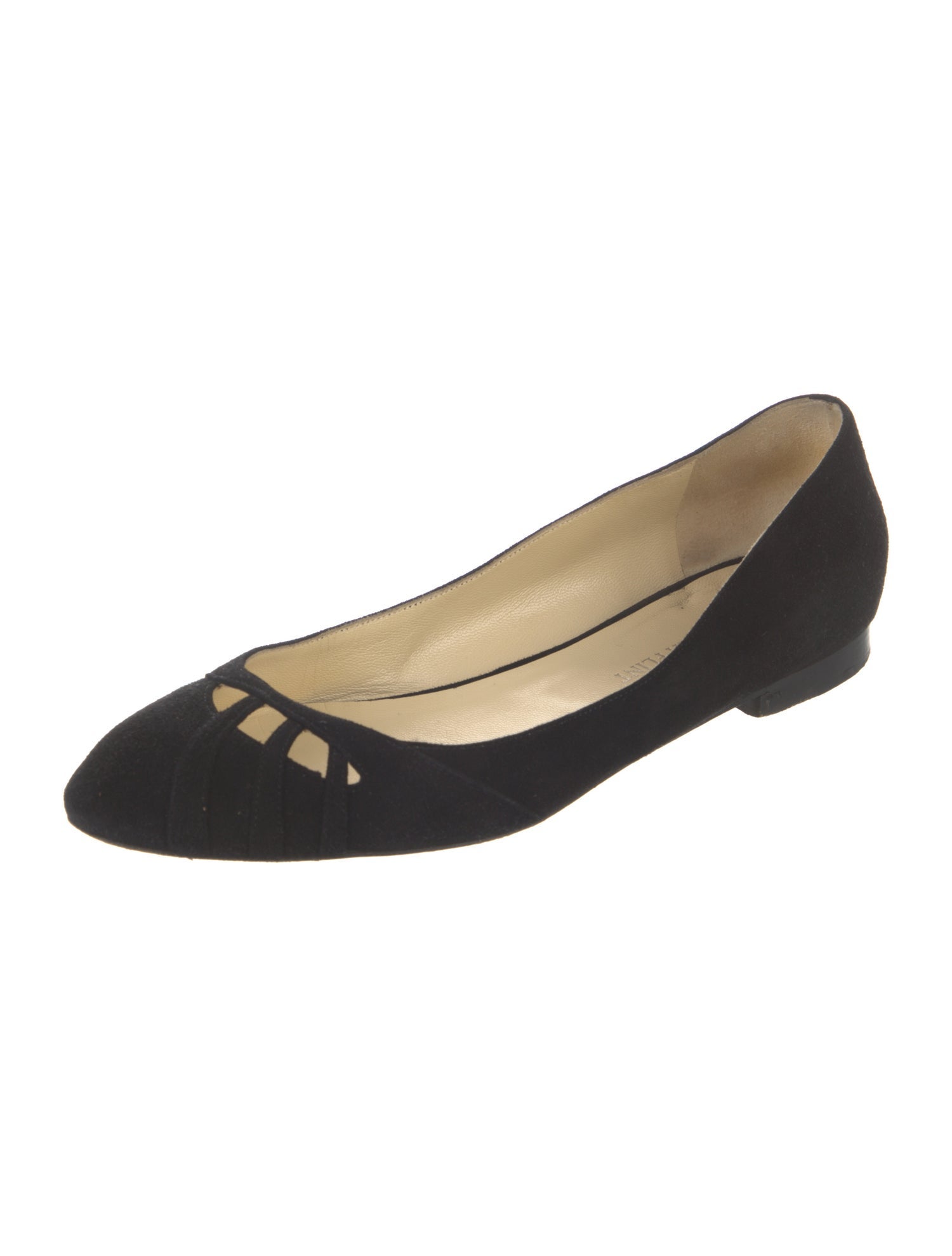 Sarah Flint Suede Cutout Accent Ballet Flats